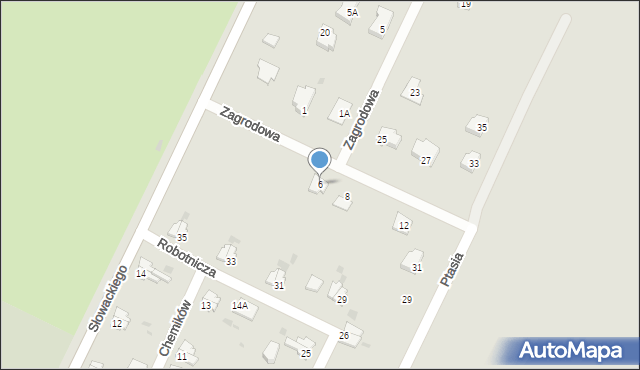 Jawor, Zagrodowa, 6, mapa Jawor