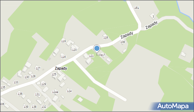 Jawornik Polski, Zapady, 119, mapa Jawornik Polski