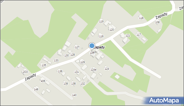 Jawornik Polski, Zapady, 125, mapa Jawornik Polski