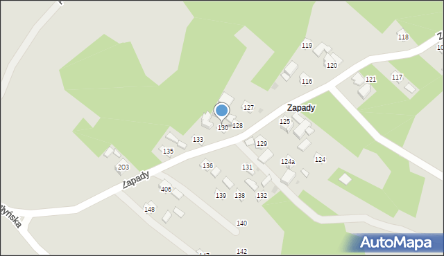 Jawornik Polski, Zapady, 130, mapa Jawornik Polski