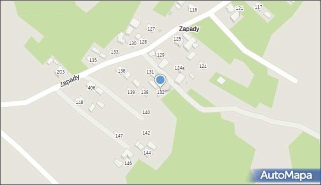 Jawornik Polski, Zapady, 132, mapa Jawornik Polski