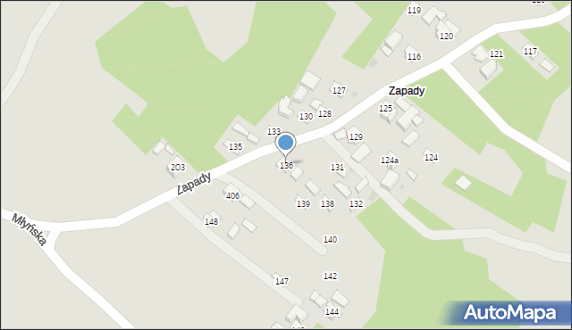 Jawornik Polski, Zapady, 136, mapa Jawornik Polski
