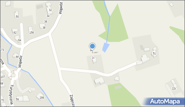 Jaworze, Zajęcza, 1b, mapa Jaworze