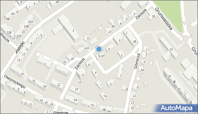 Jaworzno, Zacisze, 7, mapa Jaworzno