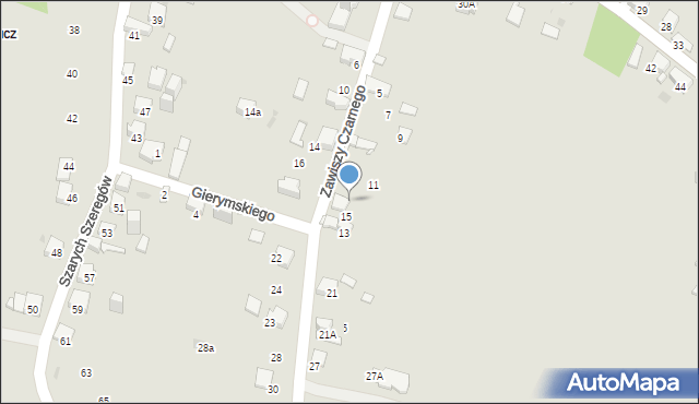 Jaworzno, Zawiszy Czarnego, 17, mapa Jaworzno
