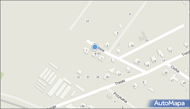 Jelcz-Laskowice, Zacisze, 5, mapa Jelcz-Laskowice