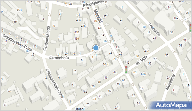 Jelenia Góra, Zamenhofa Ludwika, dr., 1, mapa Jelenia Góra
