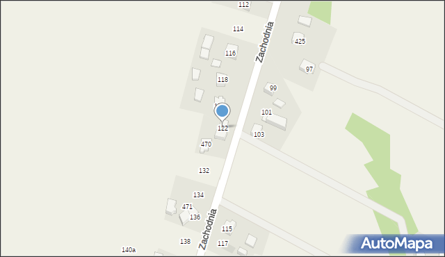 Jerzmanowice, Zachodnia, 122, mapa Jerzmanowice