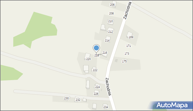 Jerzmanowice, Zachodnia, 218, mapa Jerzmanowice