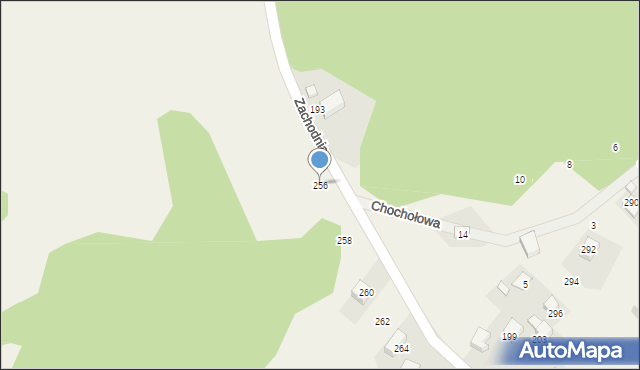 Jerzmanowice, Zachodnia, 256, mapa Jerzmanowice