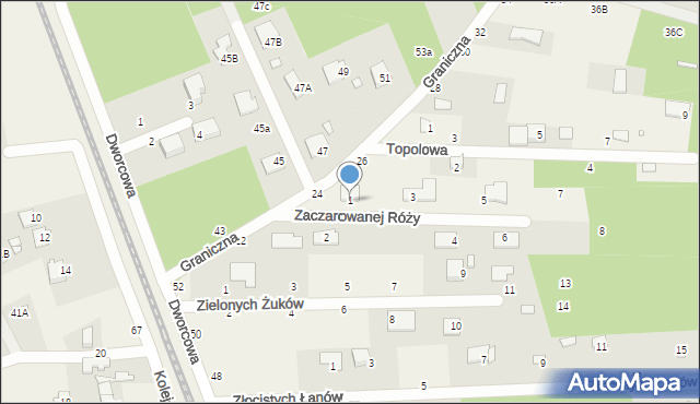 Jeziórko, Zaczarowanej Róży, 1, mapa Jeziórko