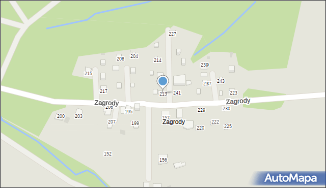 Jordanów, Zagrody, 213, mapa Jordanów