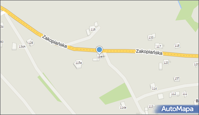 Jordanów, Zakopiańska, 115, mapa Jordanów