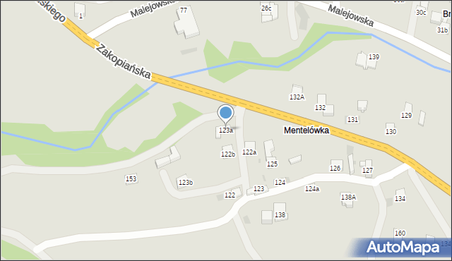 Jordanów, Zakopiańska, 123a, mapa Jordanów