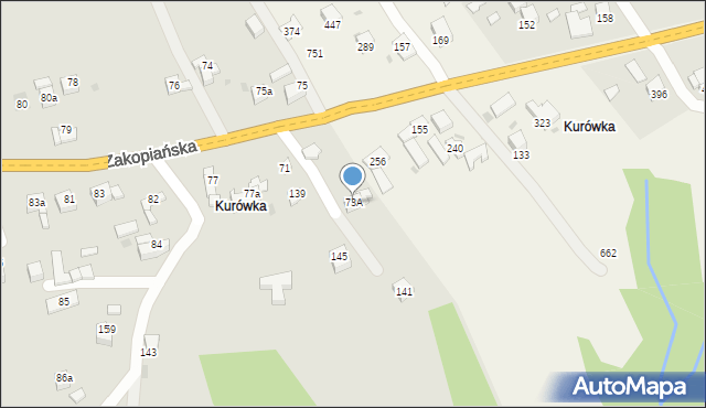 Jordanów, Zakopiańska, 73A, mapa Jordanów