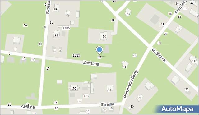 Józefów, Zaciszna, 15, mapa Józefów