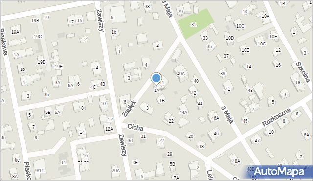 Józefów, Zaułek, 1A, mapa Józefów