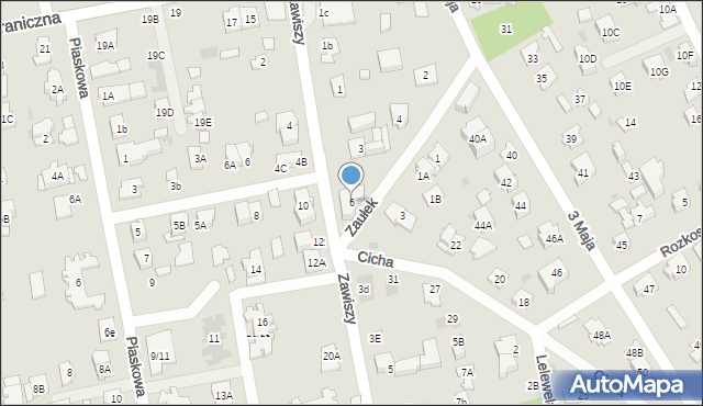 Józefów, Zaułek, 6, mapa Józefów