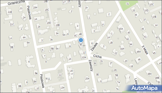 Józefów, Zawiszy, 10A, mapa Józefów