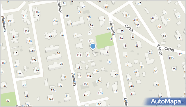 Józefów, Zawiszy, 11c, mapa Józefów