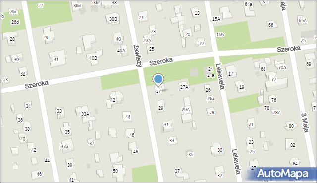 Józefów, Zawiszy, 27, mapa Józefów