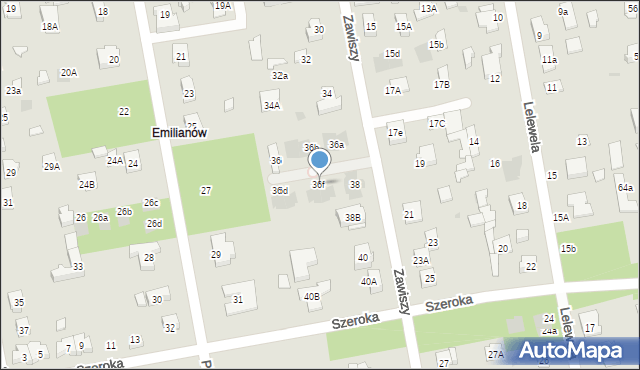 Józefów, Zawiszy, 36f, mapa Józefów