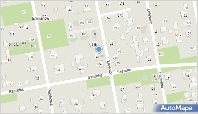 Józefów, Zawiszy, 40c, mapa Józefów