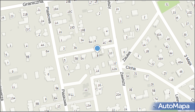 Józefów, Zawiszy, 8, mapa Józefów