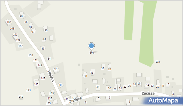 Jurczyce, Zacisze, 36a, mapa Jurczyce