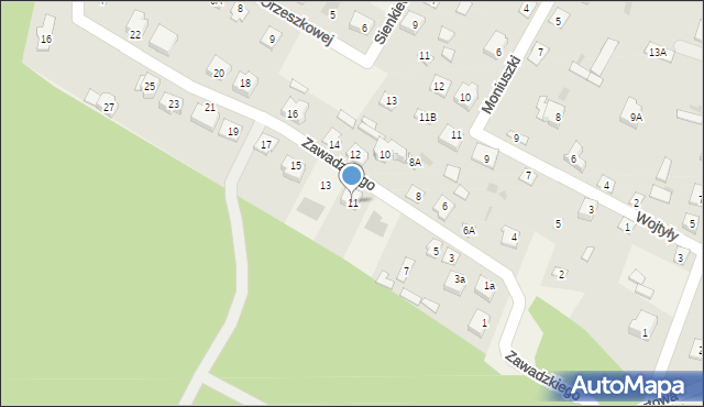 Kadzidło, Zawadzkiego-Zośki Tadeusza, 11, mapa Kadzidło