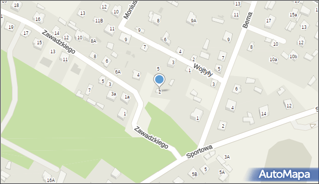 Kadzidło, Zawadzkiego-Zośki Tadeusza, 2, mapa Kadzidło