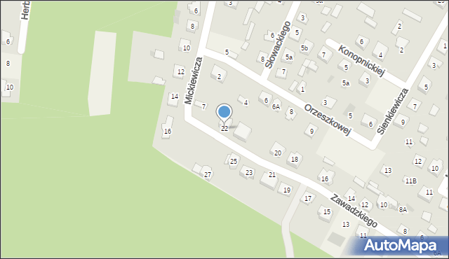 Kadzidło, Zawadzkiego-Zośki Tadeusza, 22, mapa Kadzidło