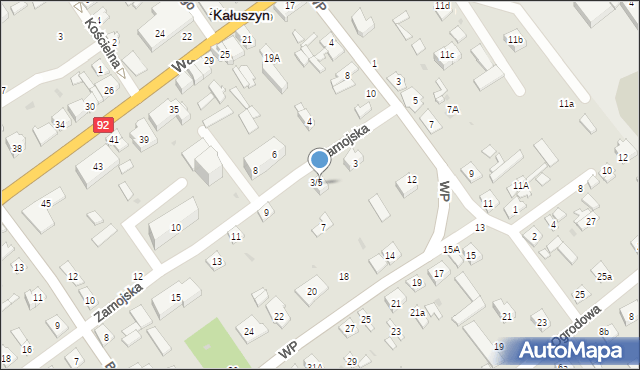 Kałuszyn, Zamojska, 5, mapa Kałuszyn