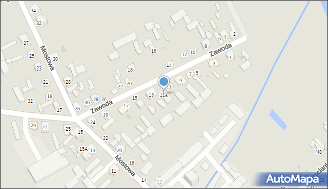 Kałuszyn, Zawoda, 11a, mapa Kałuszyn