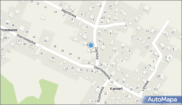 Kamień, Zacisze, 3, mapa Kamień