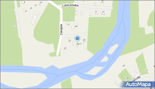 Kamieńczyk, Zakątek, 24, mapa Kamieńczyk