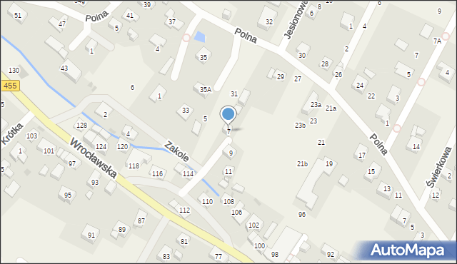 Kamieniec Wrocławski, Zakole, 7, mapa Kamieniec Wrocławski