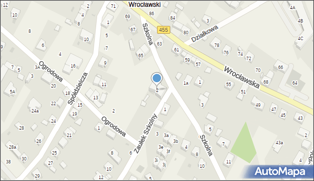 Kamieniec Wrocławski, Zaułek Szkolny, 2, mapa Kamieniec Wrocławski