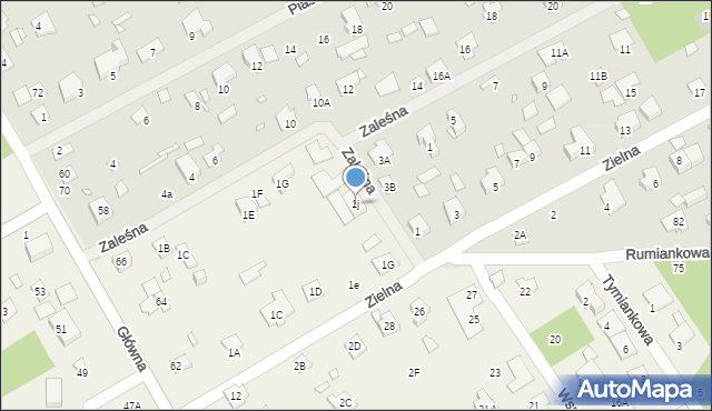 Kamionka, Zaleśna, 1j, mapa Kamionka