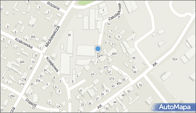 Karczew, Zakolejkowa, 1A, mapa Karczew