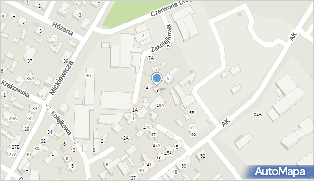 Karczew, Zakolejkowa, 3, mapa Karczew