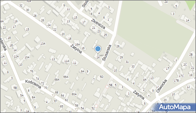 Karczew, Zatylna, 14, mapa Karczew