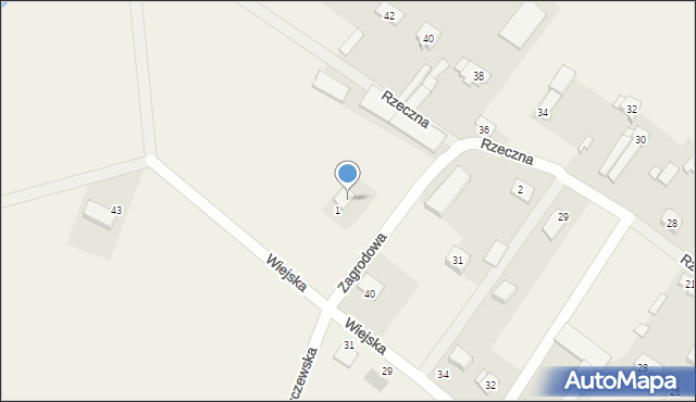 Kargoszyn, Zagrodowa, 1a, mapa Kargoszyn