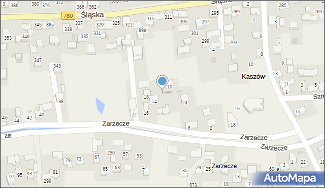 Kaszów, Zarzecze, 12, mapa Kaszów