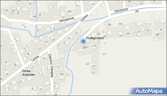 Kaszów, Zarzecze, 125, mapa Kaszów