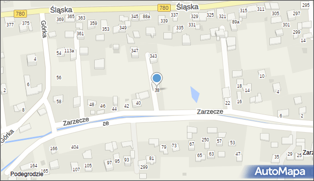 Kaszów, Zarzecze, 38, mapa Kaszów