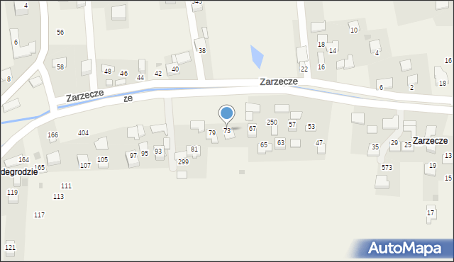 Kaszów, Zarzecze, 73, mapa Kaszów