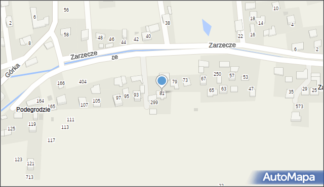 Kaszów, Zarzecze, 81, mapa Kaszów