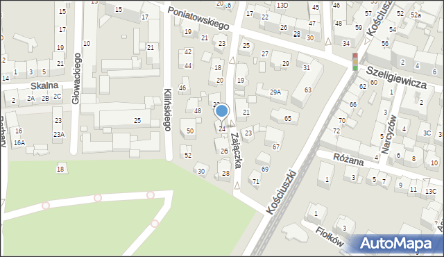 Katowice, Zajączka Józefa, gen., 24, mapa Katowic