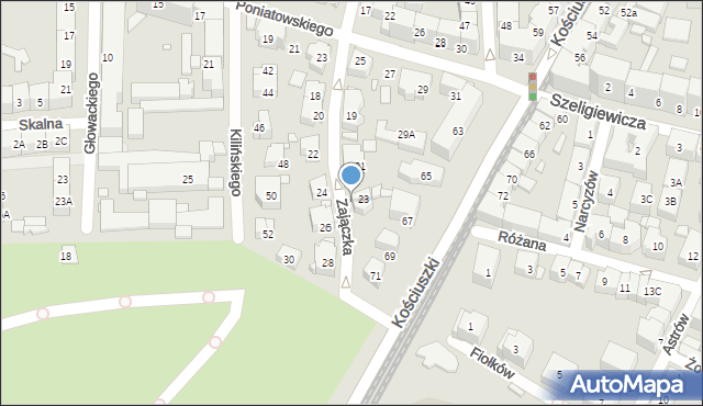 Katowice, Zajączka Józefa, gen., 25, mapa Katowic